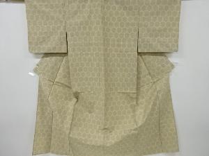 アンティーク　亀甲模様織り出し十日町紬単衣着物